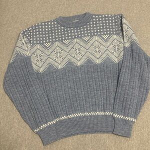Men's Light Blue Fair Isle Crewneck Sweater